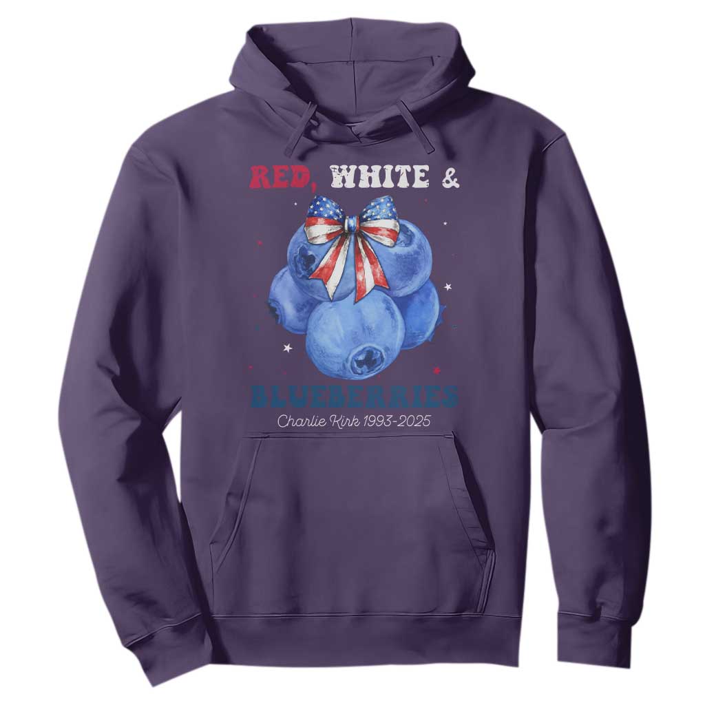 Red White and Blueberries Hoodie Charlie Kirk Tribute 1993 2025 Memorial TS02 Purple Print Your Wear