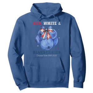 Red White and Blueberries Hoodie Charlie Kirk Tribute 1993 2025 Memorial TS02 Royal Blue Print Your Wear