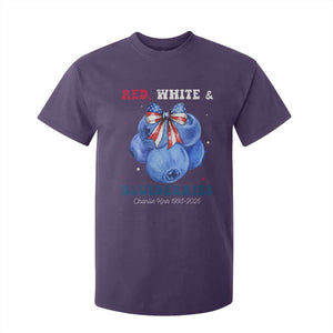 Red White and Blueberries T Shirt For Kid Charlie Kirk Tribute 1993 2025 Memorial TS02 Purple Print Your Wear