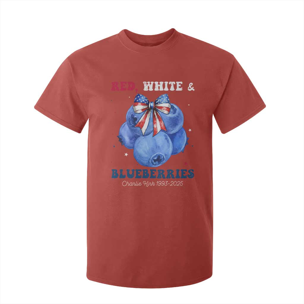 Red White and Blueberries T Shirt For Kid Charlie Kirk Tribute 1993 2025 Memorial TS02 Red Print Your Wear