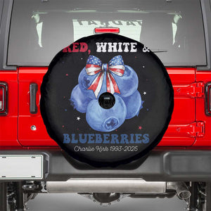 Red White and Blueberries Spare Tire Cover Charlie Kirk Tribute 1993 2025 Memorial TS02 Black Print Your Wear