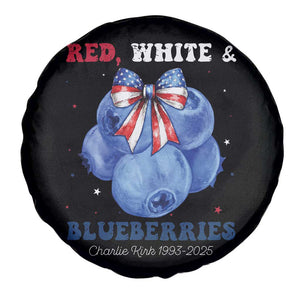 Red White and Blueberries Spare Tire Cover Charlie Kirk Tribute 1993 2025 Memorial TS02 Print Your Wear