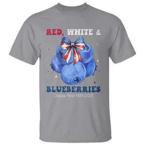 Red White and Blueberries T Shirt Charlie Kirk Tribute 1993 2025 Memorial TS02 Sport Gray Print Your Wear