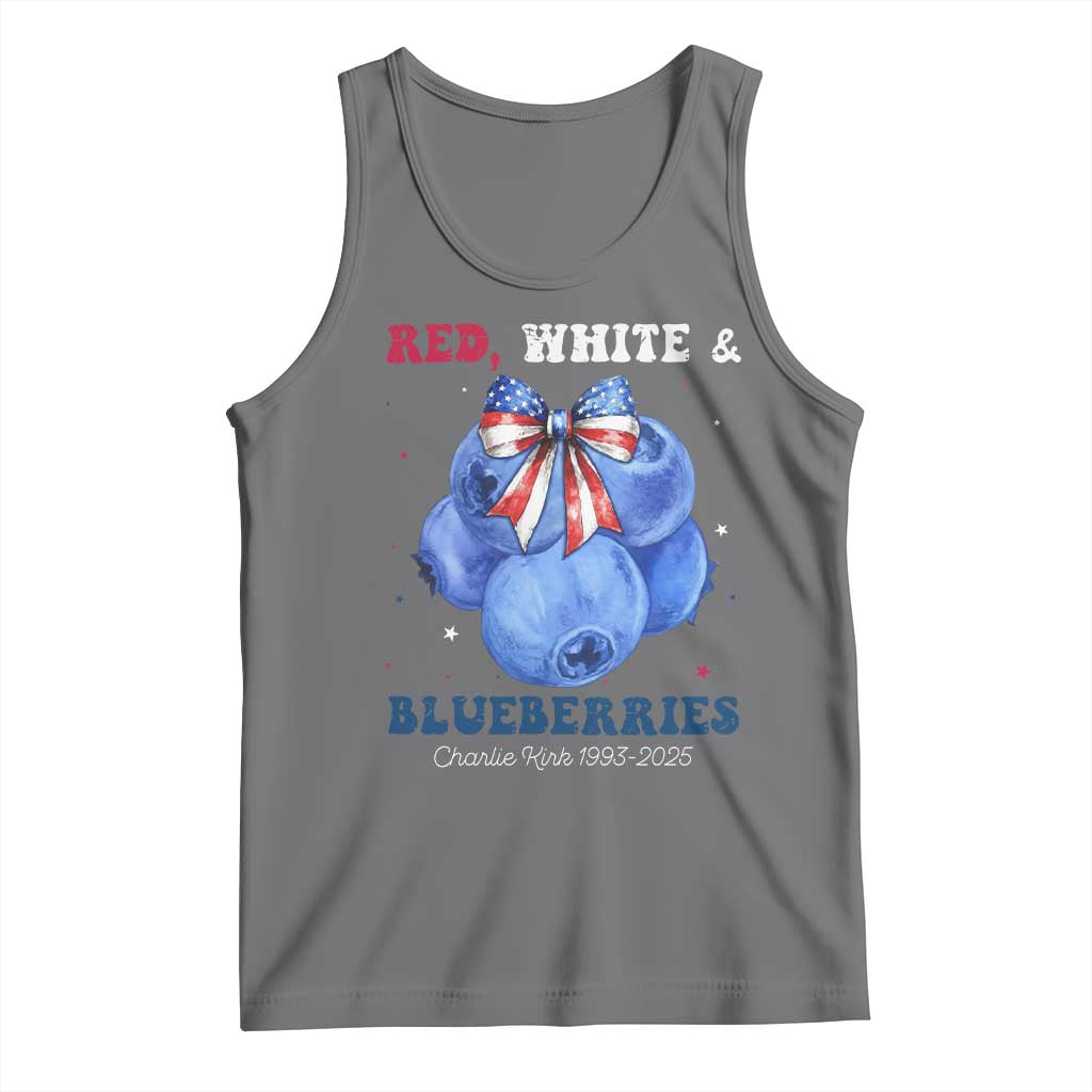 Red White and Blueberries Tank Top Charlie Kirk Tribute 1993 2025 Memorial TS02 Black Heather Print Your Wear