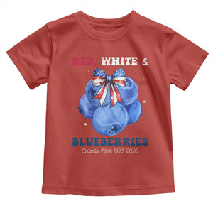Red White and Blueberries Toddler T Shirt Charlie Kirk Tribute 1993 2025 Memorial TS02 Red Print Your Wear