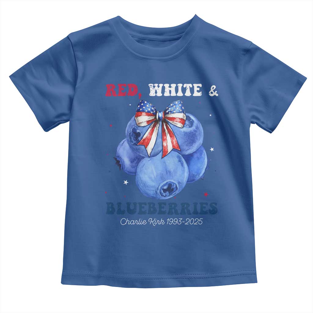 Red White and Blueberries Toddler T Shirt Charlie Kirk Tribute 1993 2025 Memorial TS02 Royal Blue Print Your Wear