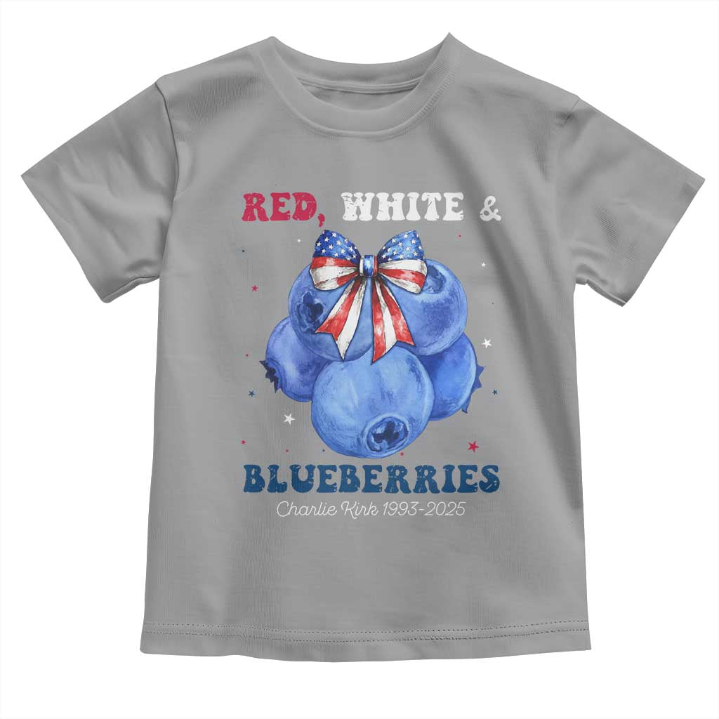 Red White and Blueberries Toddler T Shirt Charlie Kirk Tribute 1993 2025 Memorial TS02 Sport Gray Print Your Wear