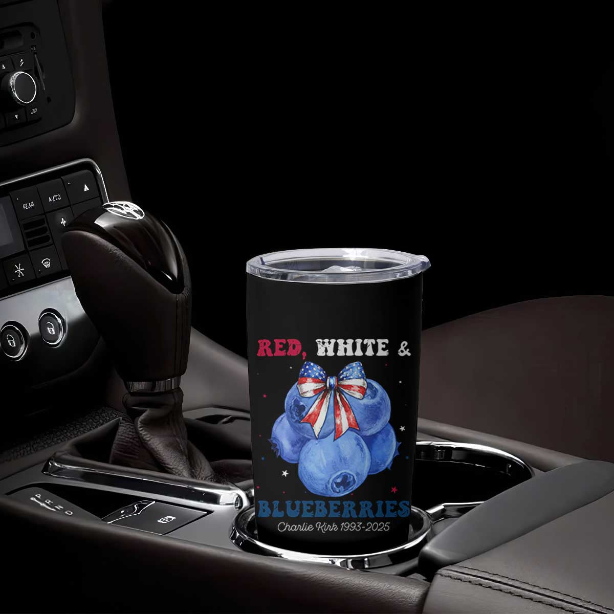 Red White and Blueberries Tumbler Cup Charlie Kirk Tribute 1993 2025 Memorial TS02 Print Your Wear