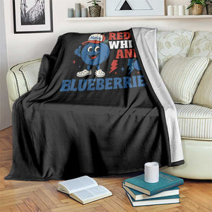 Red White and Blueberries Throw Blanket Patriotic Fruit Cartoon Graphic TS02 Print Your Wear
