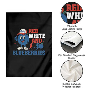 Red White and Blueberries Garden Flag Patriotic Fruit Cartoon Graphic TS02 Print Your Wear