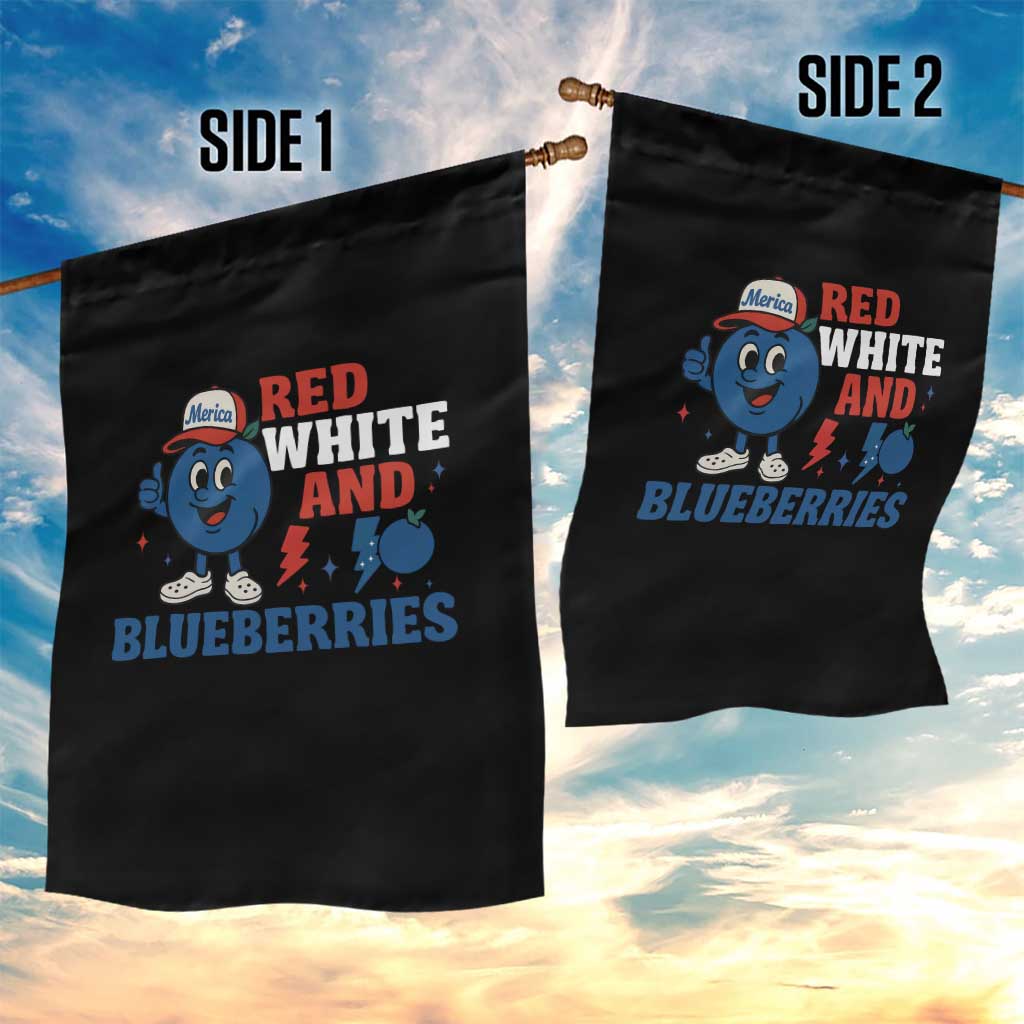 Red White and Blueberries Garden Flag Patriotic Fruit Cartoon Graphic TS02 Print Your Wear