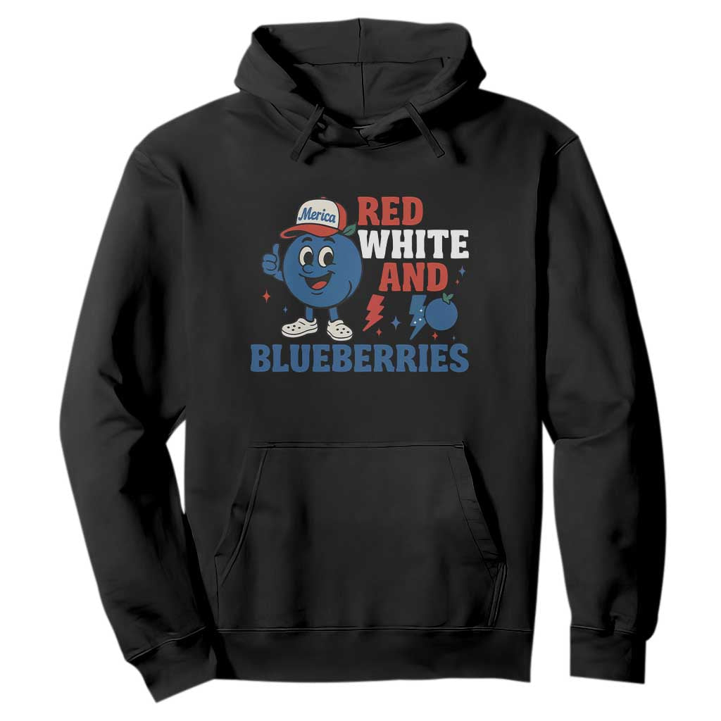 Red White and Blueberries Hoodie Patriotic Fruit Cartoon Graphic TS02 Black Print Your Wear