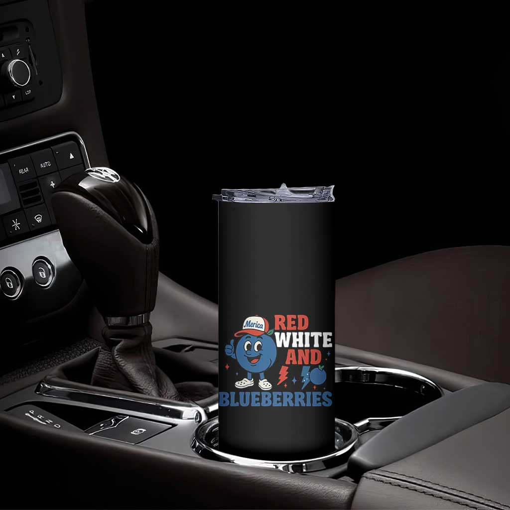 Red White and Blueberries Skinny Tumbler Patriotic Fruit Cartoon Graphic TS02 Print Your Wear