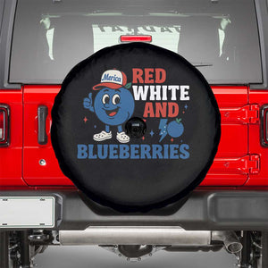 Red White and Blueberries Spare Tire Cover Patriotic Fruit Cartoon Graphic TS02 Black Print Your Wear