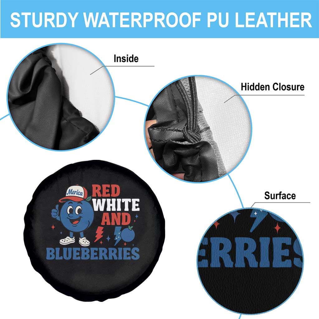Red White and Blueberries Spare Tire Cover Patriotic Fruit Cartoon Graphic TS02 Print Your Wear