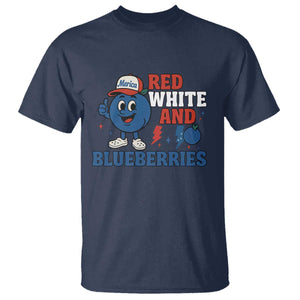 Red White and Blueberries T Shirt Patriotic Fruit Cartoon Graphic TS02 Navy Print Your Wear