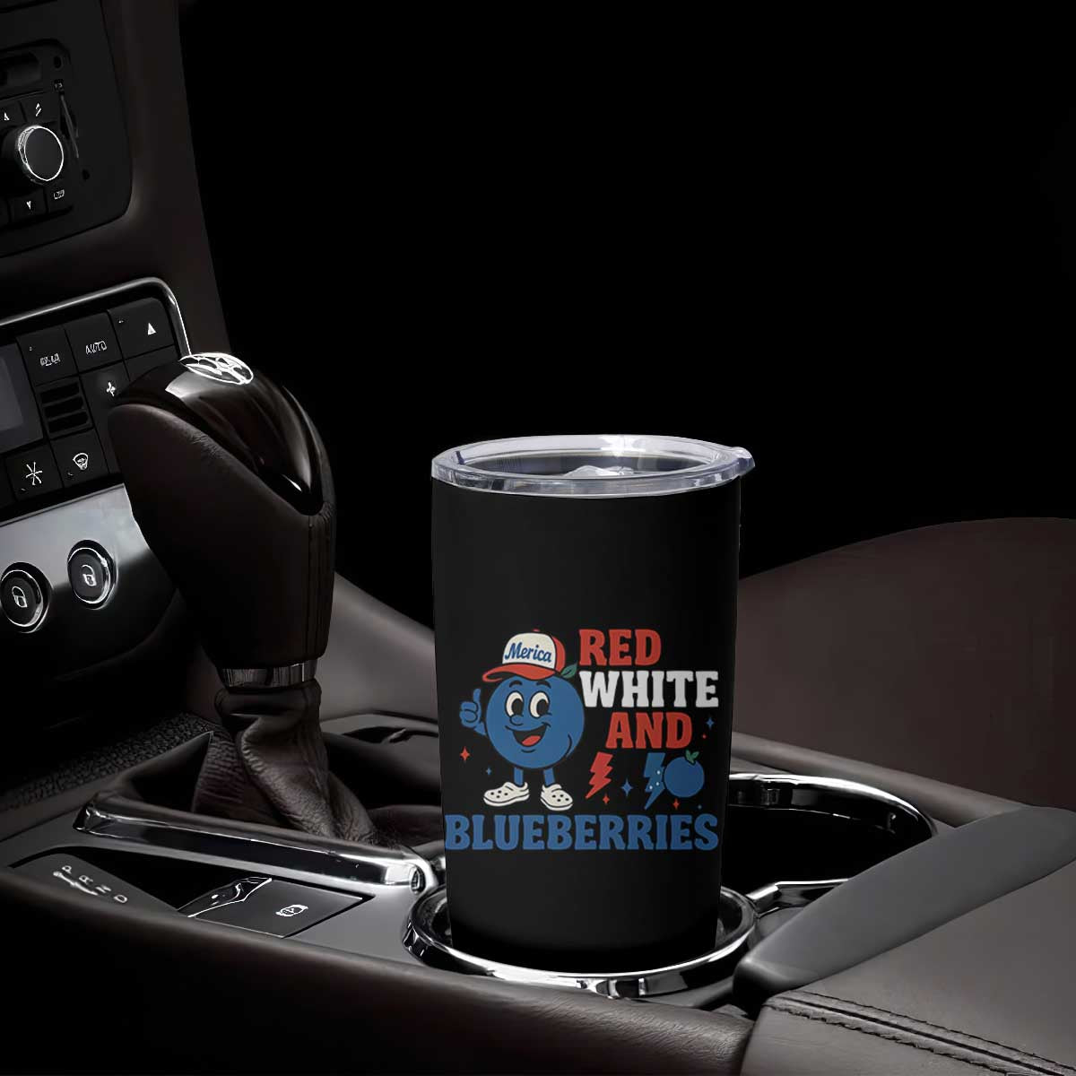 Red White and Blueberries Tumbler Cup Patriotic Fruit Cartoon Graphic TS02 Print Your Wear
