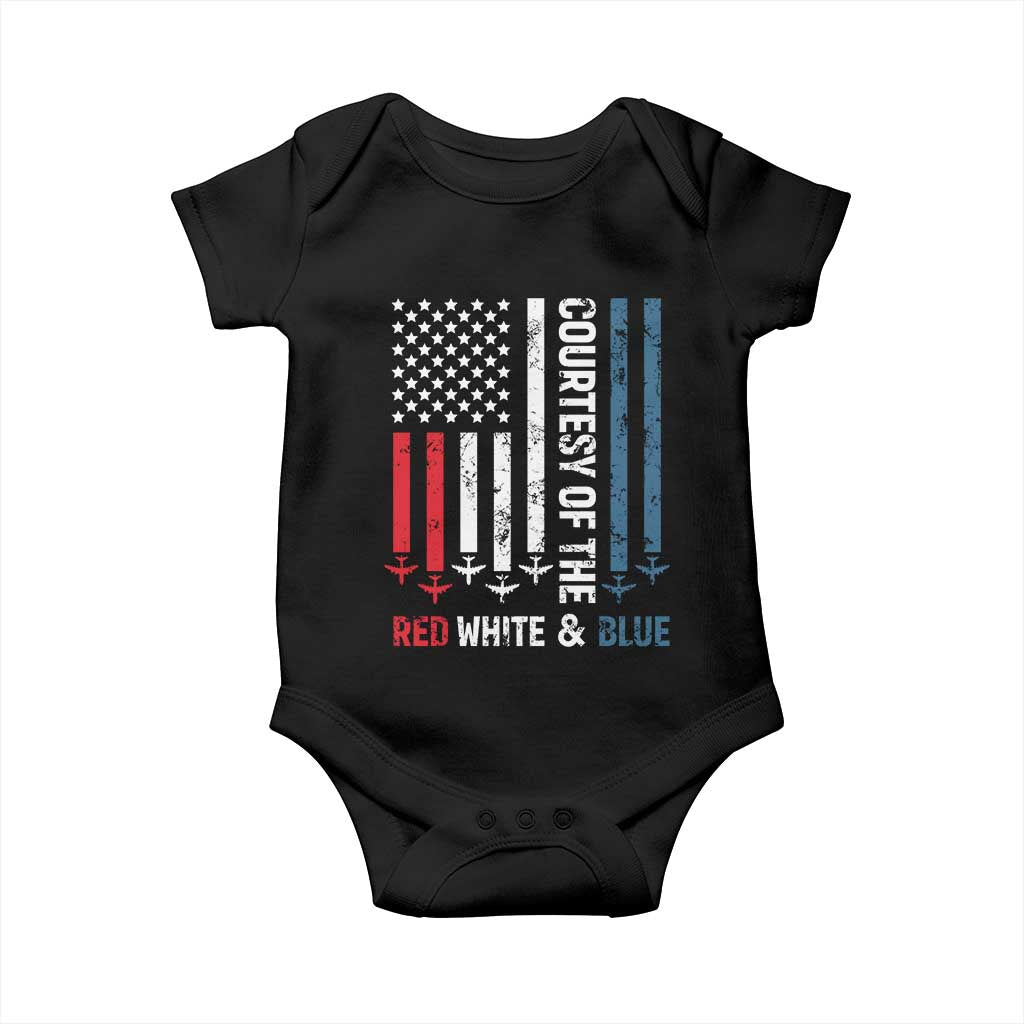 Courtesy of the Red White and Blue Baby Onesie US Military Patriotic American Flag TS02 Black Print Your Wear