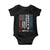 Courtesy of the Red White and Blue Baby Onesie US Military Patriotic American Flag TS02 Black Print Your Wear