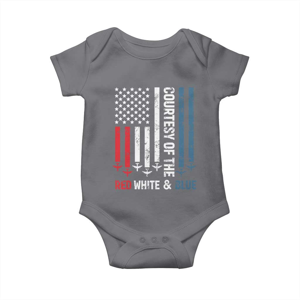Courtesy of the Red White and Blue Baby Onesie US Military Patriotic American Flag TS02 Charcoal Print Your Wear