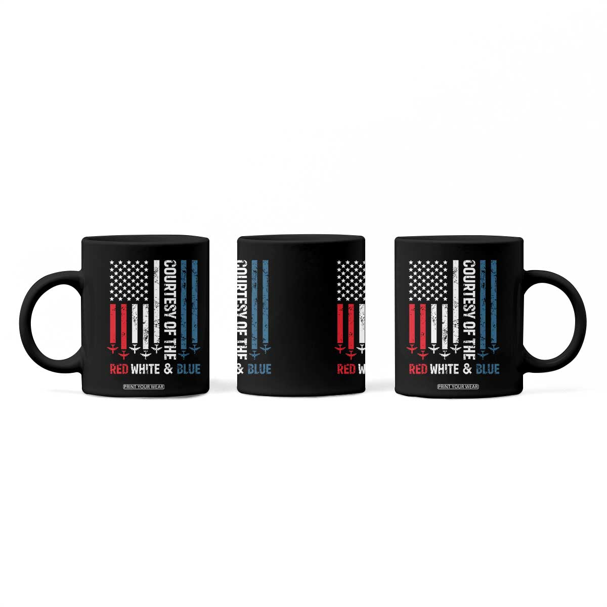Courtesy of the Red White and Blue Coffee Mug US Military Patriotic American Flag TS02 Print Your Wear