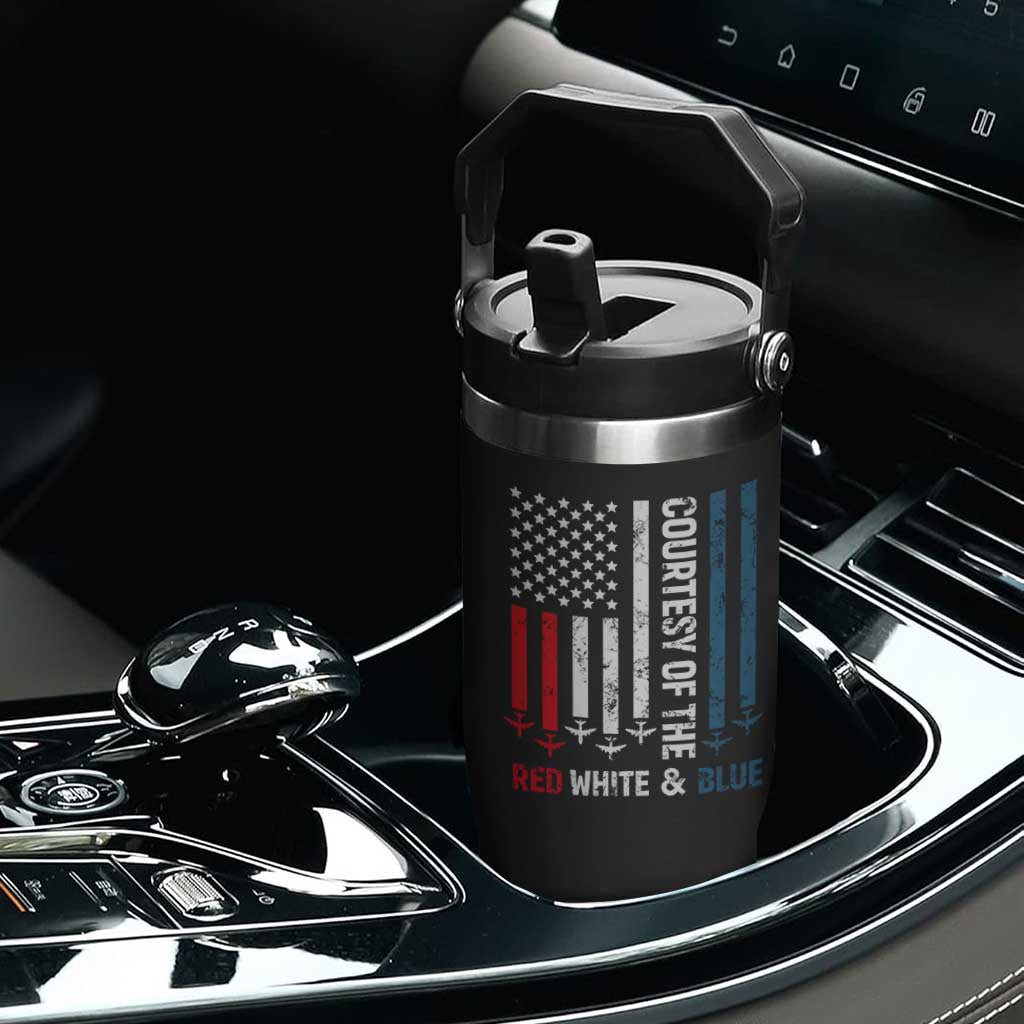 Courtesy of the Red White and Blue Flip Straw Tumbler US Military Patriotic American Flag TS02 Print Your Wear