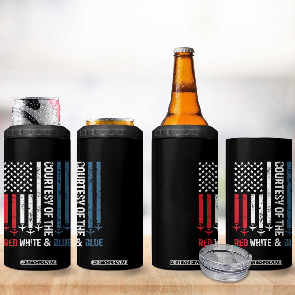 Courtesy of the Red White and Blue 4 in 1 Can Cooler Tumbler US Military Patriotic American Flag TS02 Print Your Wear