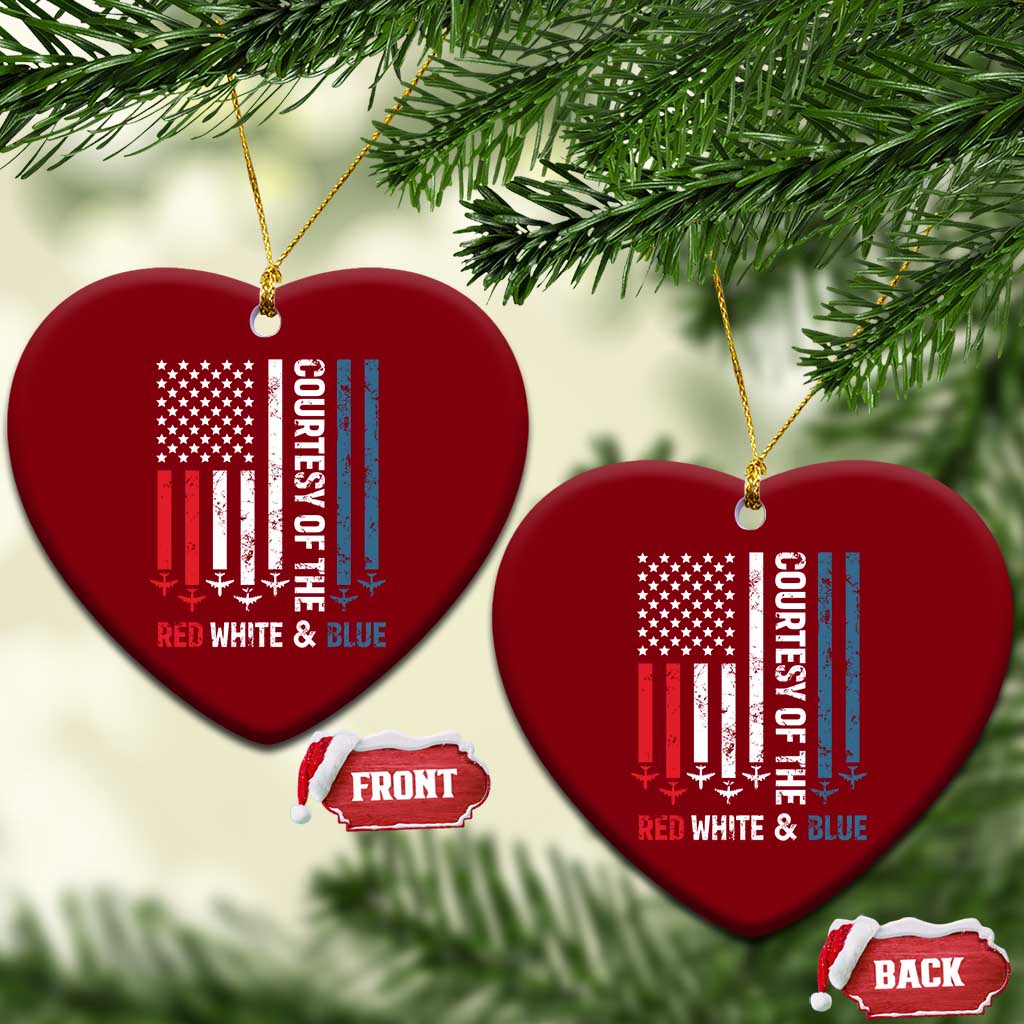 Courtesy of the Red White and Blue Ceramic Ornament US Military Patriotic American Flag TS02 Print Your Wear