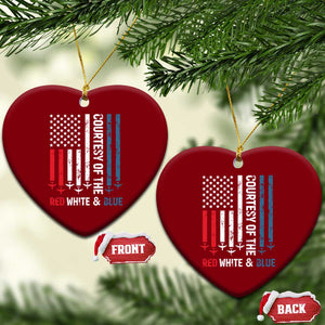 Courtesy of the Red White and Blue Ceramic Ornament US Military Patriotic American Flag TS02 Print Your Wear