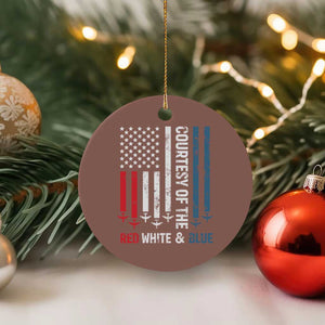 Courtesy of the Red White and Blue Ceramic Ornament US Military Patriotic American Flag TS02 1pc Mocha Print Your Wear