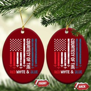 Courtesy of the Red White and Blue Ceramic Ornament US Military Patriotic American Flag TS02 Print Your Wear