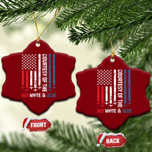 Courtesy of the Red White and Blue Ceramic Ornament US Military Patriotic American Flag TS02 Print Your Wear