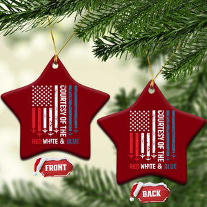 Courtesy of the Red White and Blue Ceramic Ornament US Military Patriotic American Flag TS02 Print Your Wear