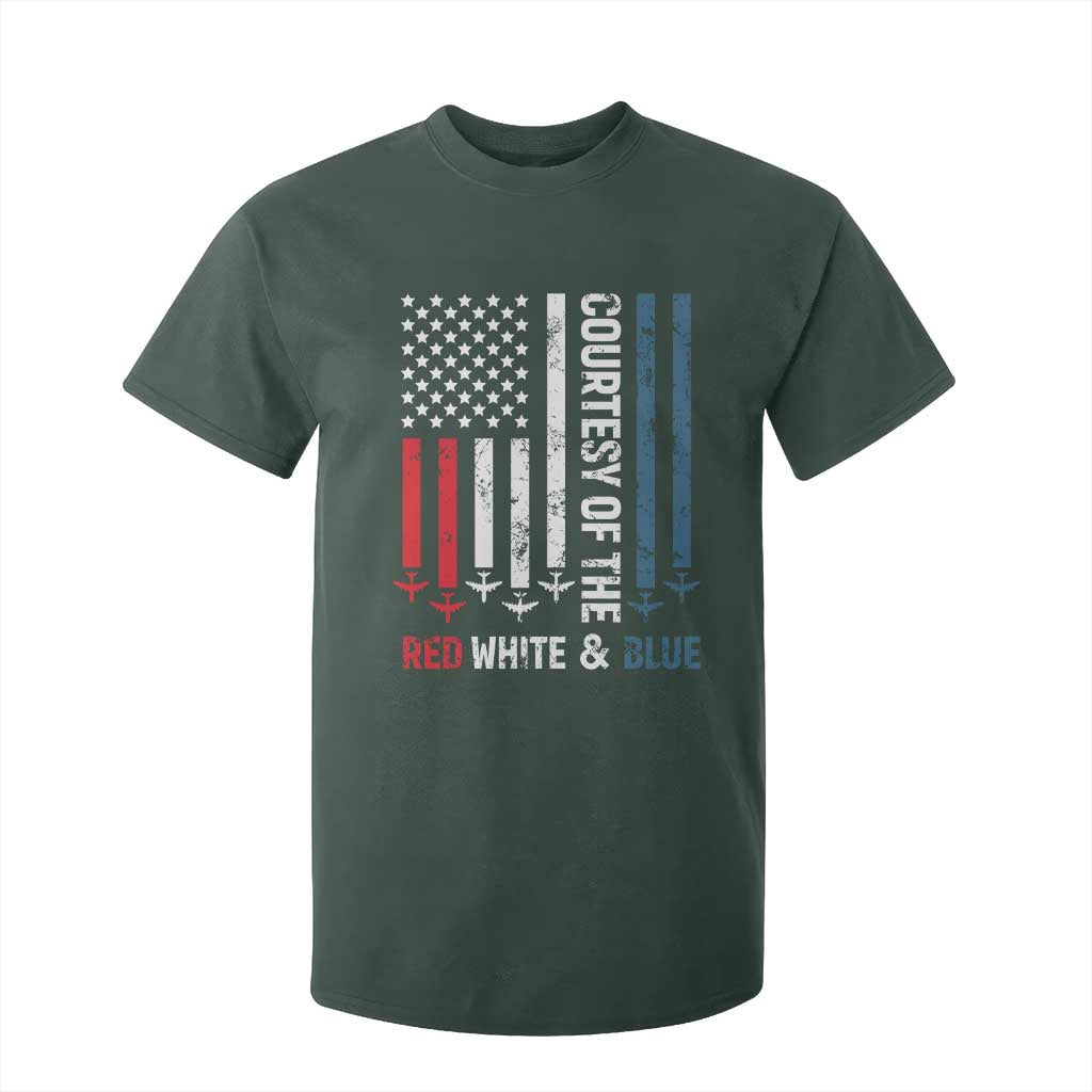 Courtesy of the Red White and Blue T Shirt For Kid US Military Patriotic American Flag TS02 Dark Forest Green Print Your Wear