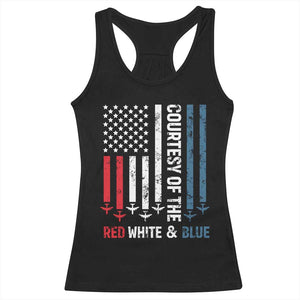 Courtesy of the Red White and Blue Racerback Tank Top US Military Patriotic American Flag TS02 Black Print Your Wear