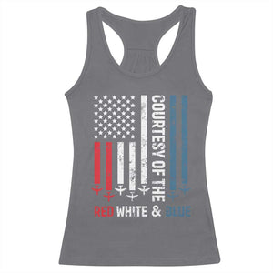 Courtesy of the Red White and Blue Racerback Tank Top US Military Patriotic American Flag TS02 Charcoal Print Your Wear