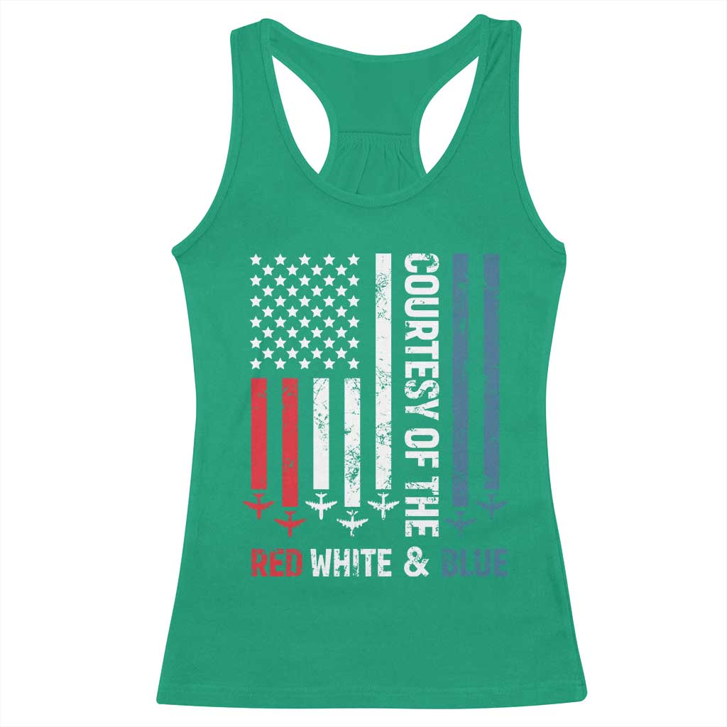 Courtesy of the Red White and Blue Racerback Tank Top US Military Patriotic American Flag TS02 Irish Green Print Your Wear