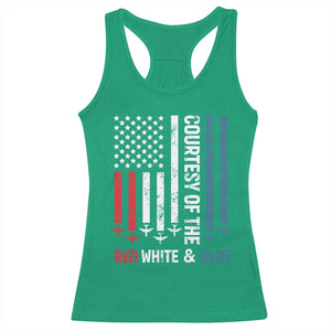 Courtesy of the Red White and Blue Racerback Tank Top US Military Patriotic American Flag TS02 Irish Green Print Your Wear