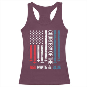 Courtesy of the Red White and Blue Racerback Tank Top US Military Patriotic American Flag TS02 Maroon Print Your Wear