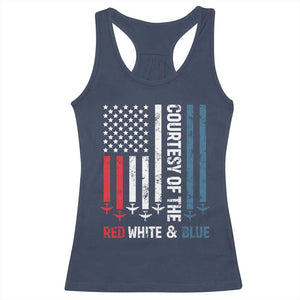 Courtesy of the Red White and Blue Racerback Tank Top US Military Patriotic American Flag TS02 Navy Print Your Wear