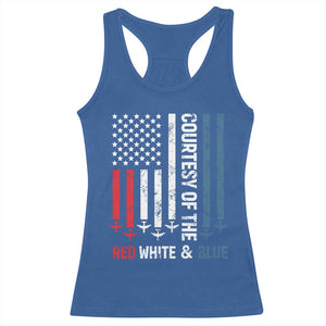 Courtesy of the Red White and Blue Racerback Tank Top US Military Patriotic American Flag TS02 Royal Blue Print Your Wear