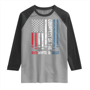 Courtesy of the Red White and Blue Raglan Shirt US Military Patriotic American Flag TS02 Sport Gray Black Print Your Wear