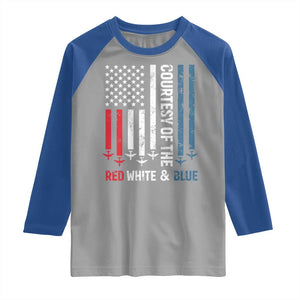Courtesy of the Red White and Blue Raglan Shirt US Military Patriotic American Flag TS02 Sport Gray Royal Print Your Wear