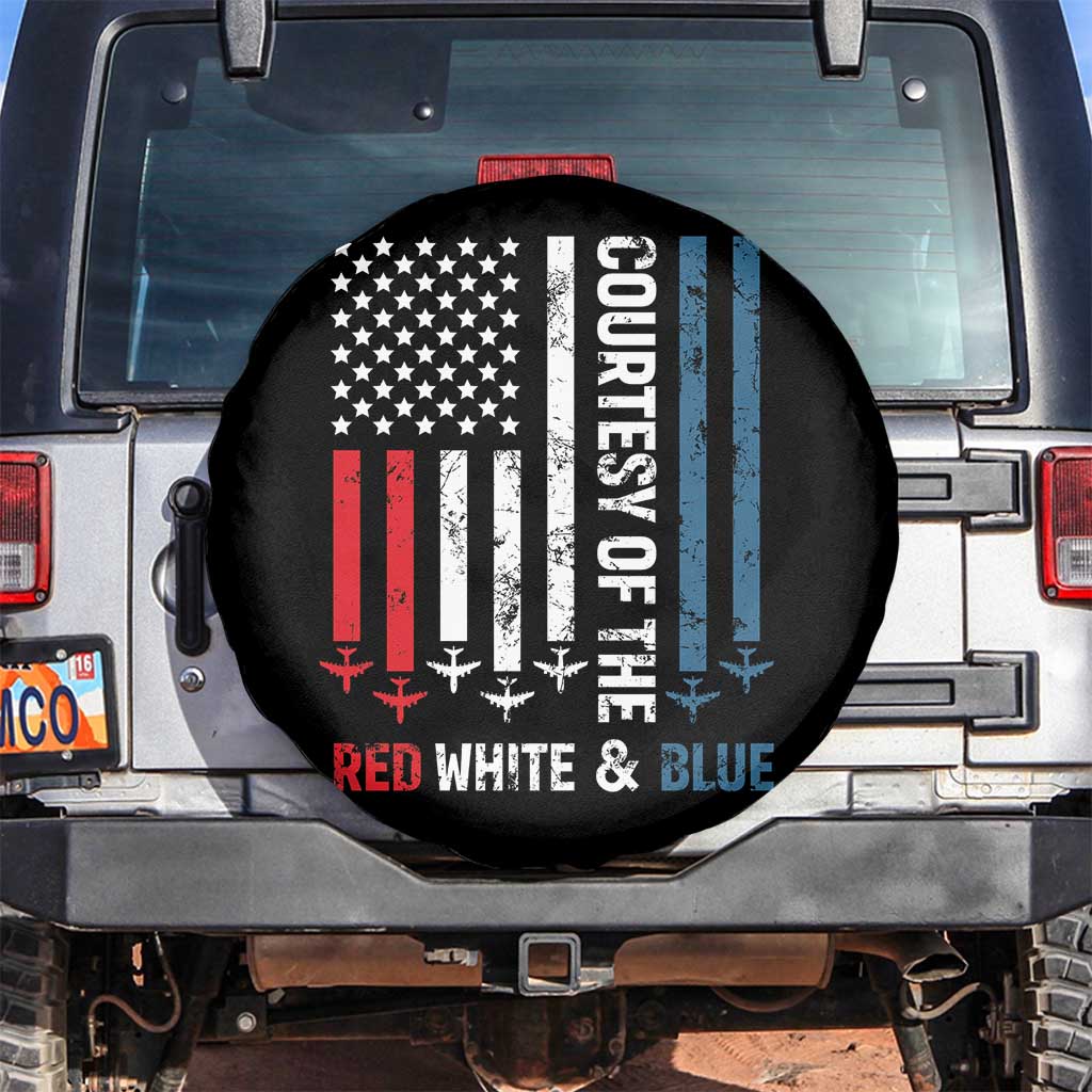 Courtesy of the Red White and Blue Spare Tire Cover US Military Patriotic American Flag TS02 No hole Black Print Your Wear