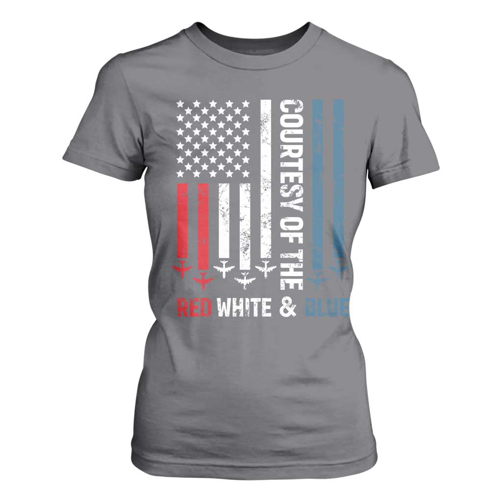 Courtesy of the Red White and Blue T Shirt For Women US Military Patriotic American Flag TS02 Charcoal Print Your Wear