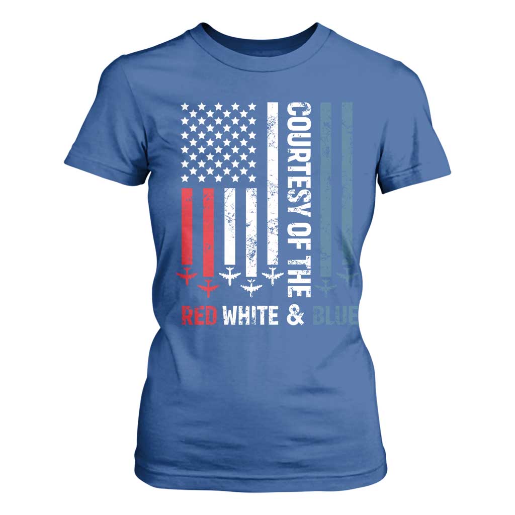 Courtesy of the Red White and Blue T Shirt For Women US Military Patriotic American Flag TS02 Royal Blue Print Your Wear