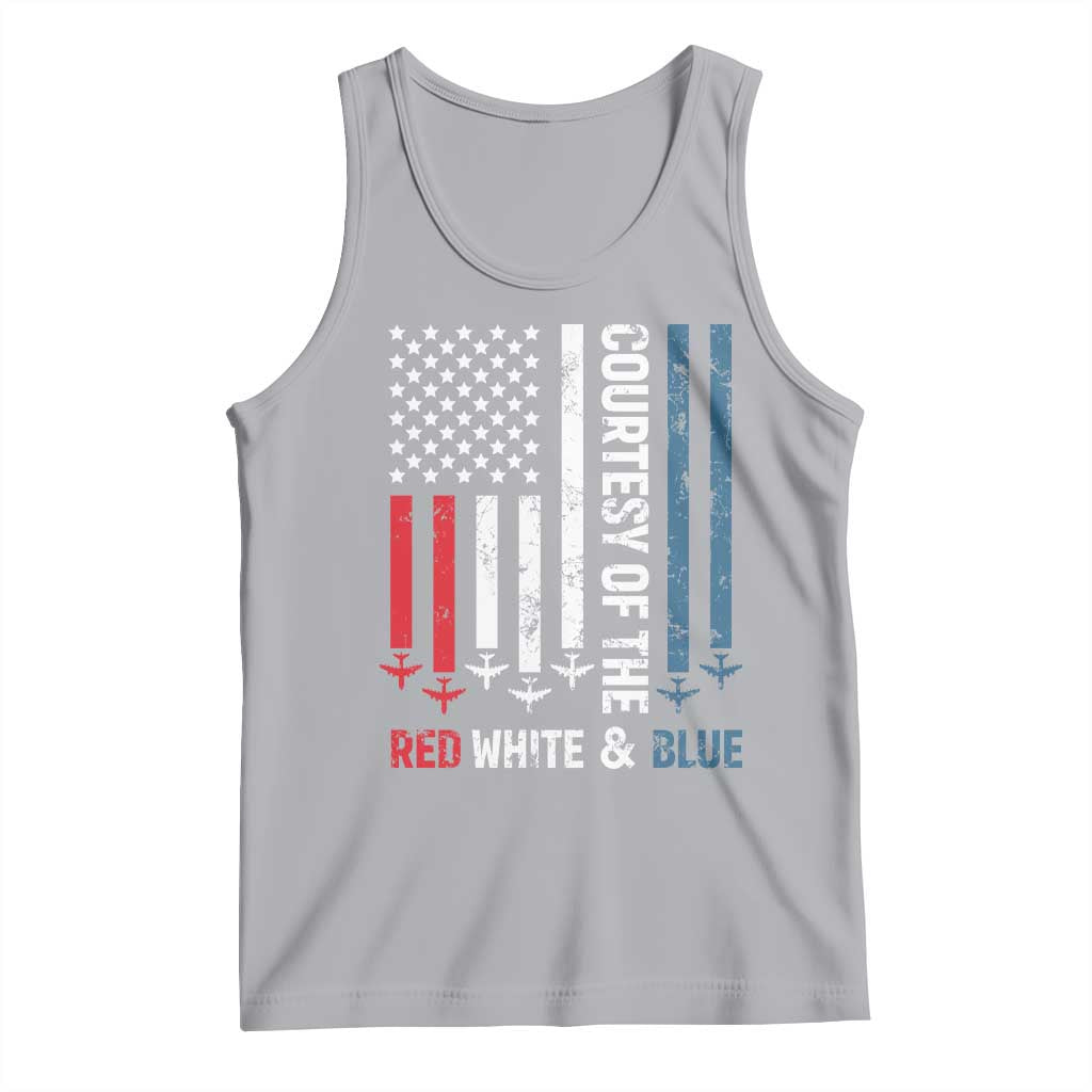 Courtesy of the Red White and Blue Tank Top US Military Patriotic American Flag TS02 Athletic Heather Print Your Wear