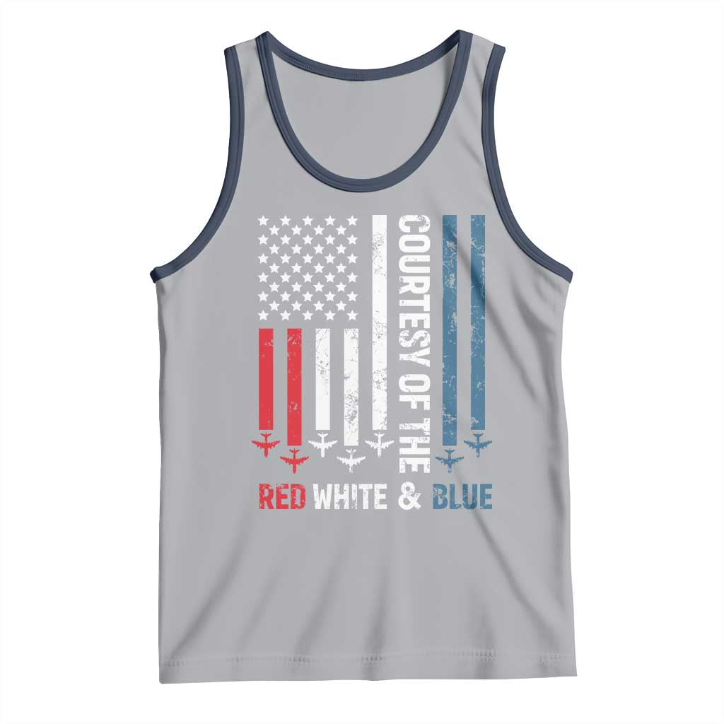 Courtesy of the Red White and Blue Tank Top US Military Patriotic American Flag TS02 Athletic Heather Navy Print Your Wear