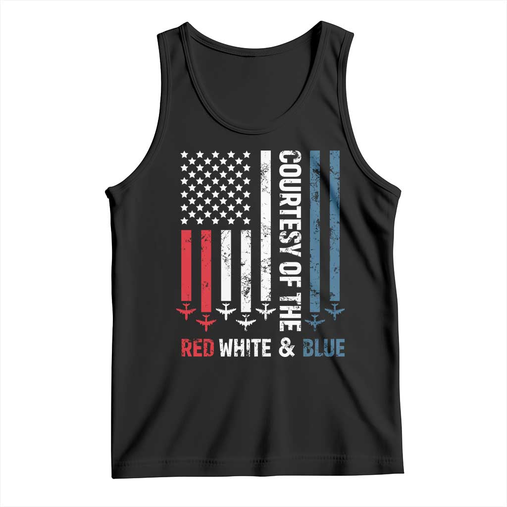 Courtesy of the Red White and Blue Tank Top US Military Patriotic American Flag TS02 Black Print Your Wear