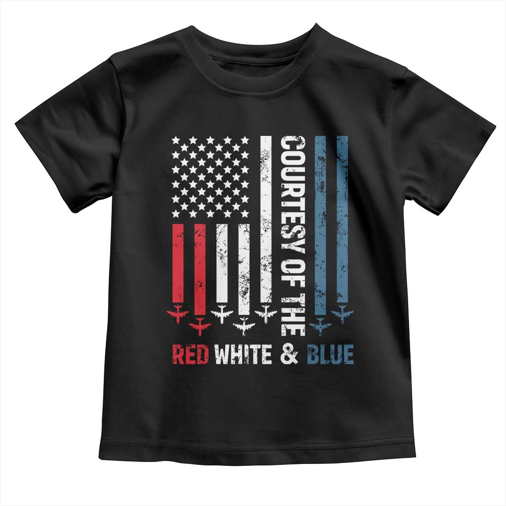 Courtesy of the Red White and Blue Toddler T Shirt US Military Patriotic American Flag TS02 Black Print Your Wear
